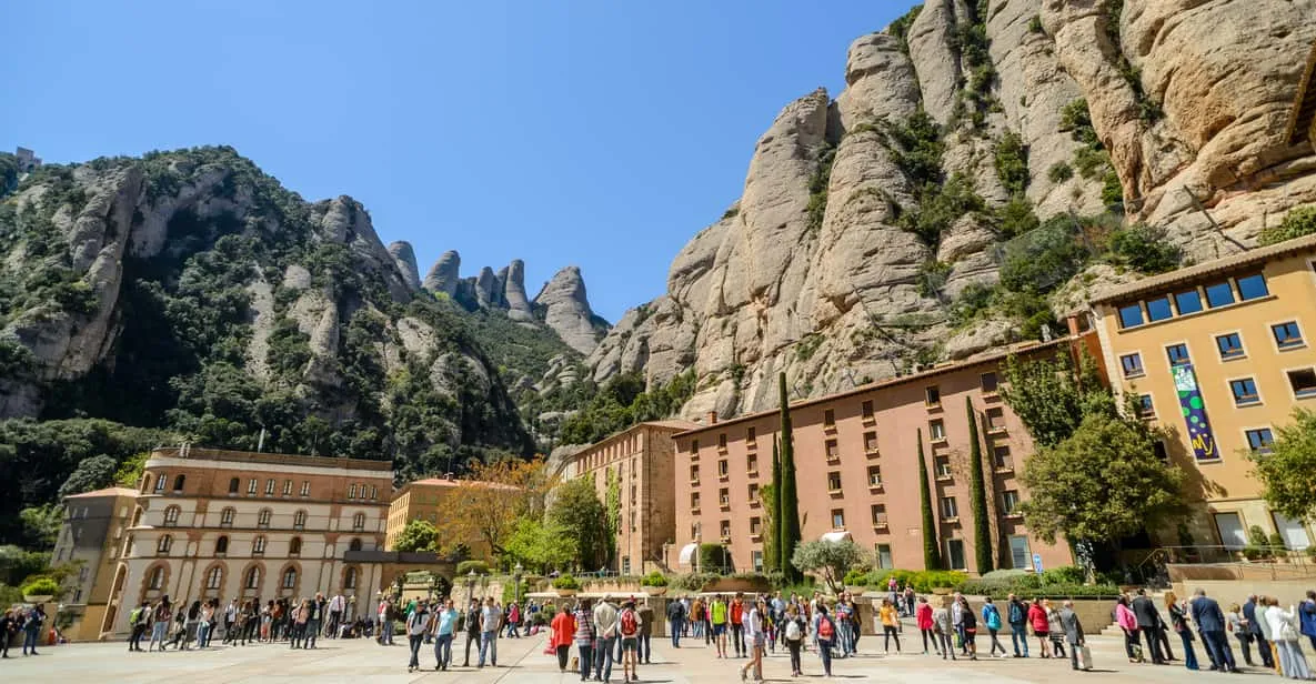 Montserrat monastery and museum on its serrated mountain outside Barcelona, Spain