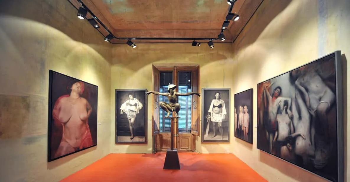 Figurative and hyperrealist artwork on display at MEAM, one of the quieter museums in Barcelona, Spain